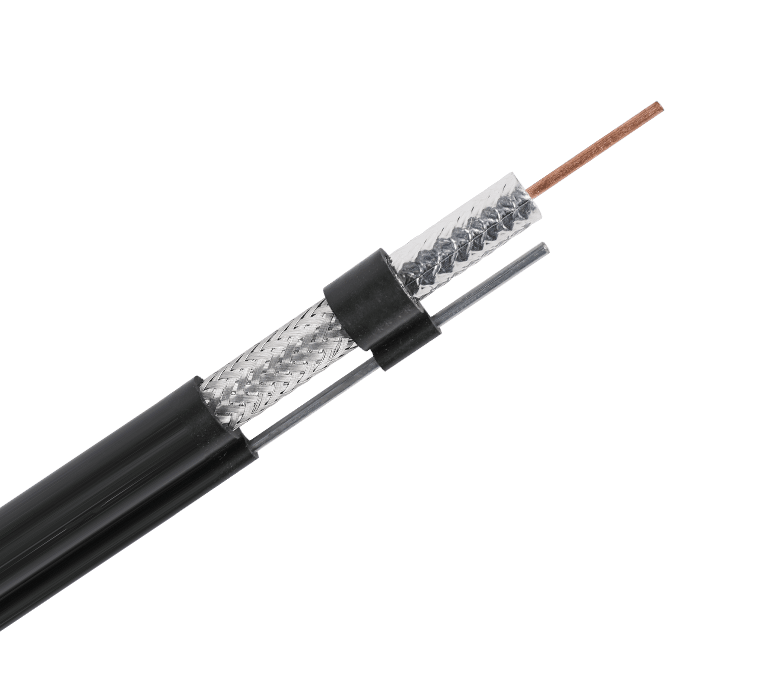 Cable coaxial de la serie RG11MF: cinta única y trenza con mensajero