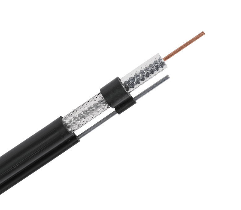 Cable coaxial de la serie RG11M: cinta única y trenza con mensajero