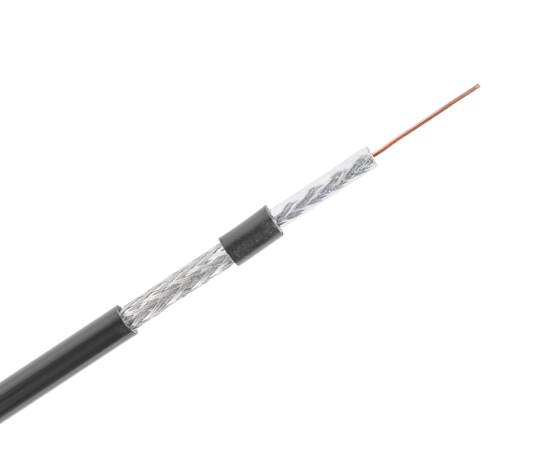 Cable coaxial de la serie RG6F: cinta única y trenza con gelatina